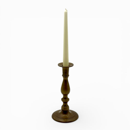 Vintage turned stem brass candlestick