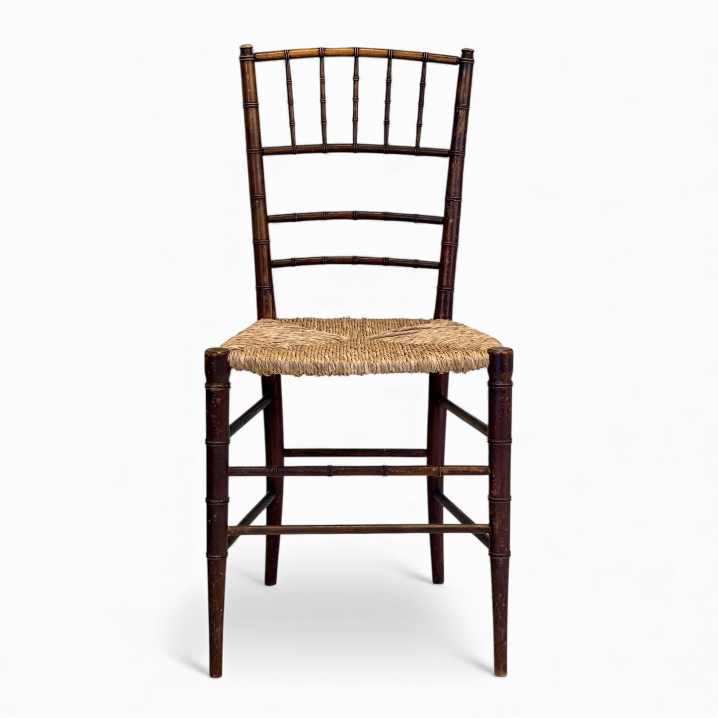 Antique English faux bamboo side chair