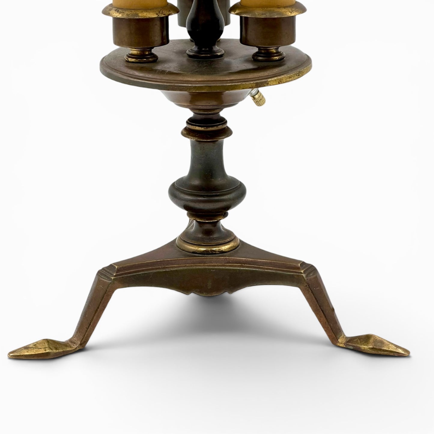 Antique French brass bouillote lamp