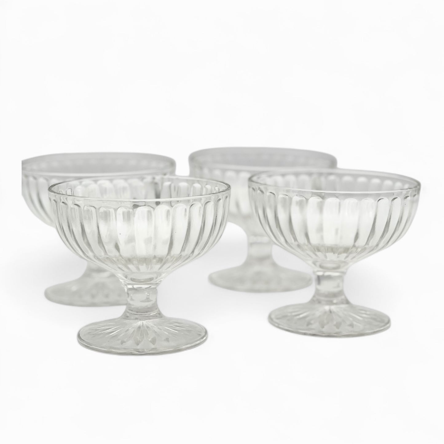 1940/1950 Hazel-Atlas “Ribbon” pattern sherbet dish set