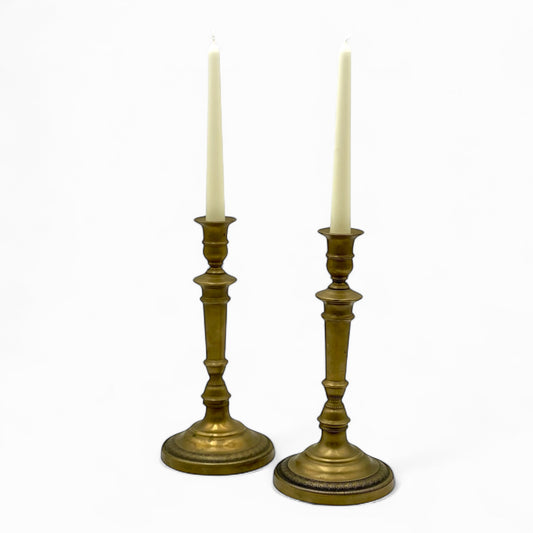 Pair of mid century brass candlesticks