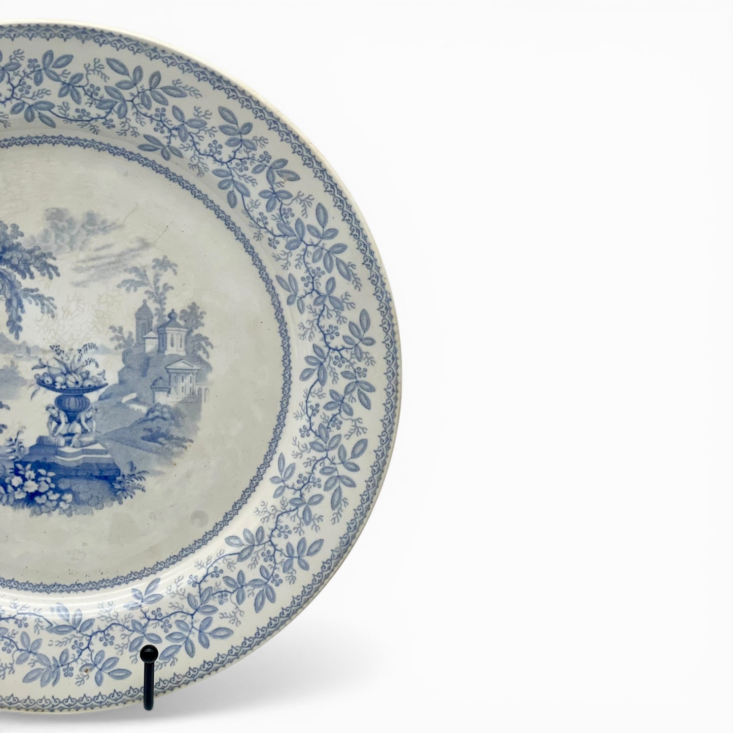 Antique English plate with landscape motifs
