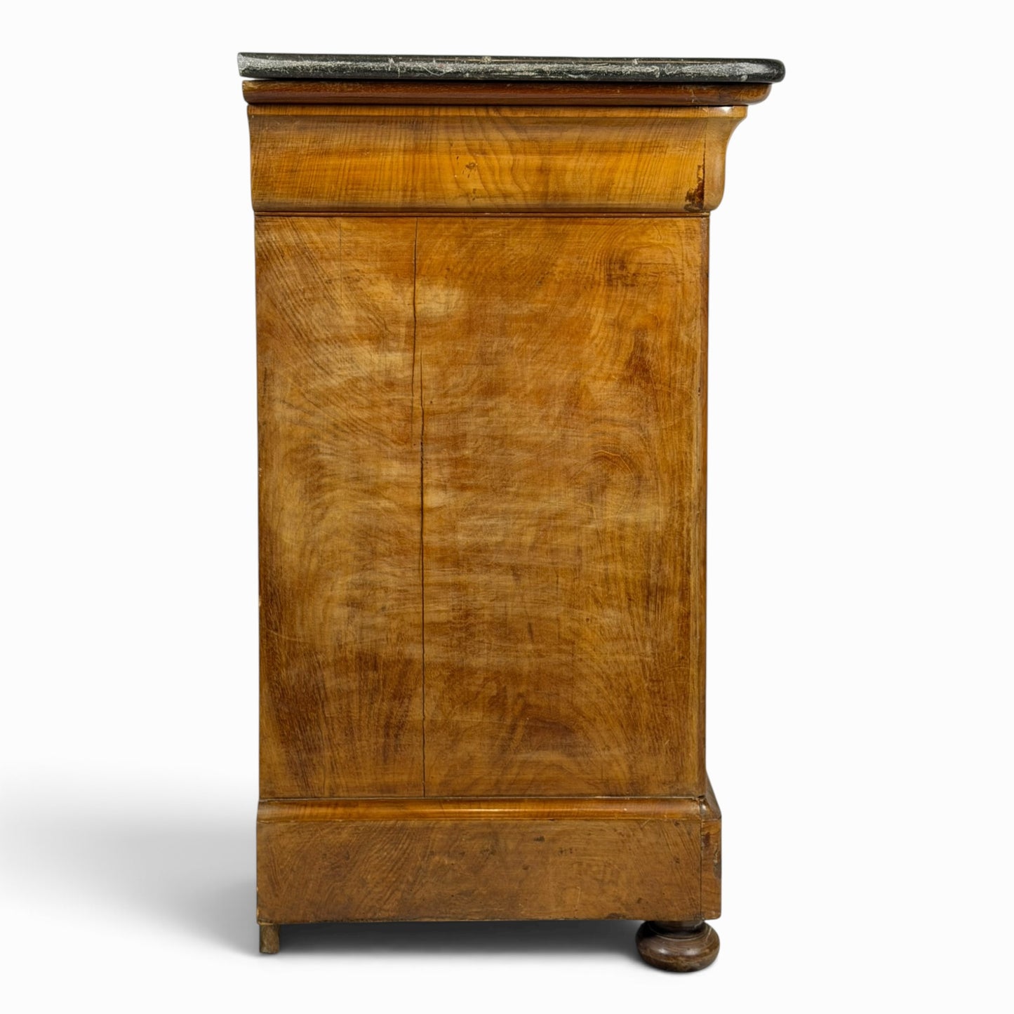 Antique Northern Italian walnut commode with original marble top