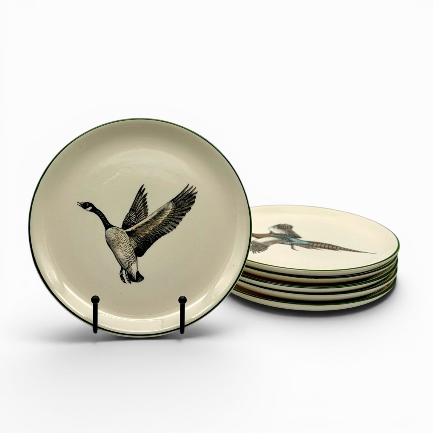 Set of six Delano Studios hand-painted plates