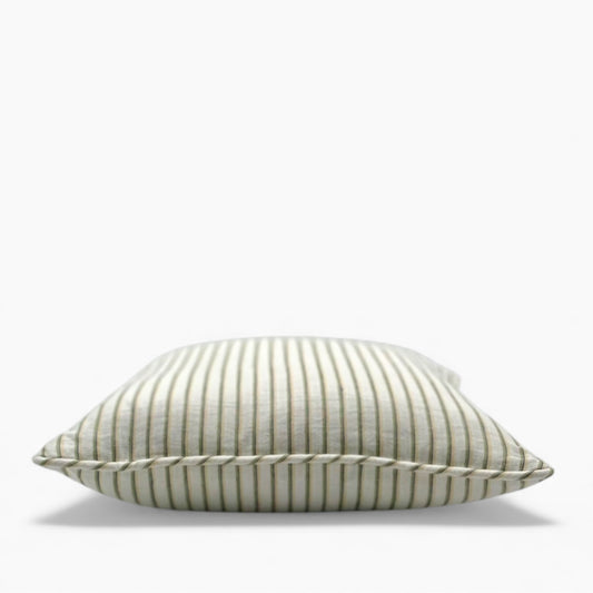 Pillow made with vintage Italian striped linen