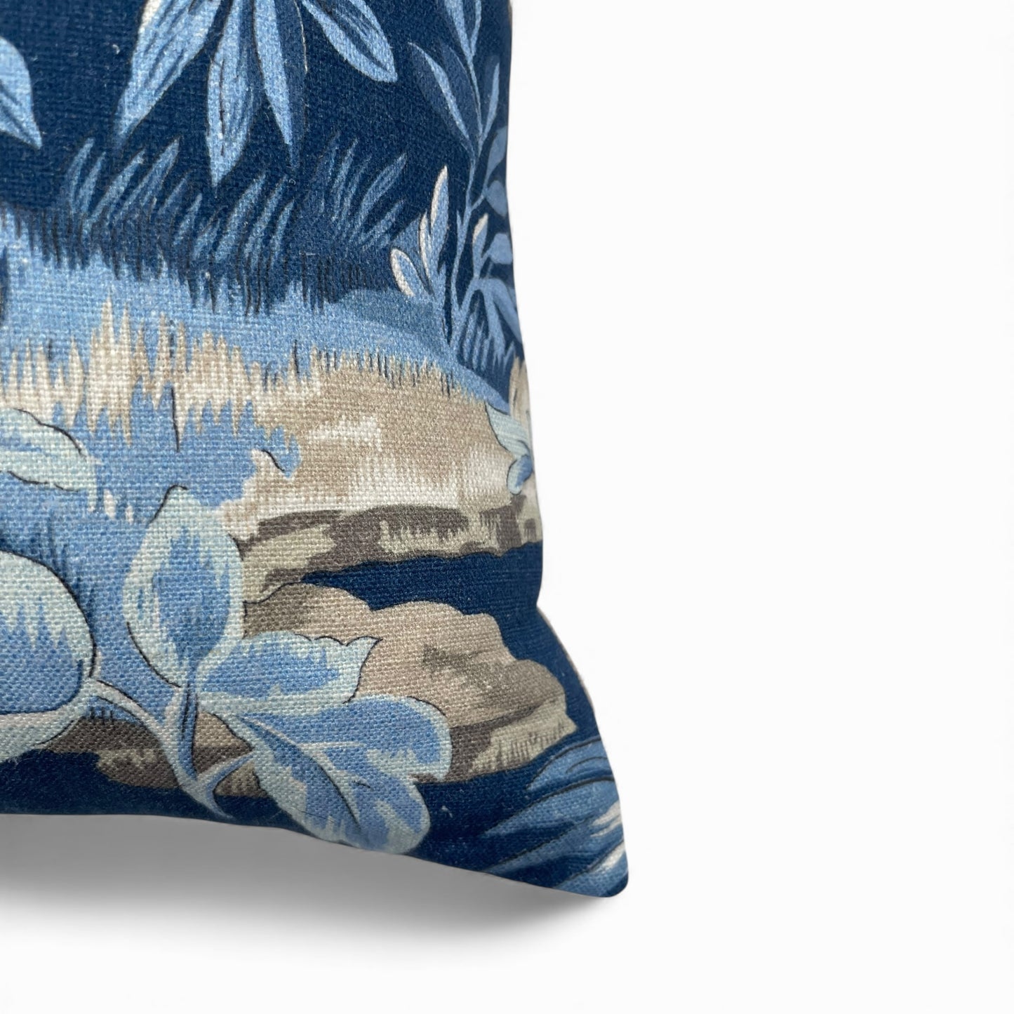 Pillow made with blue Anna French fabric