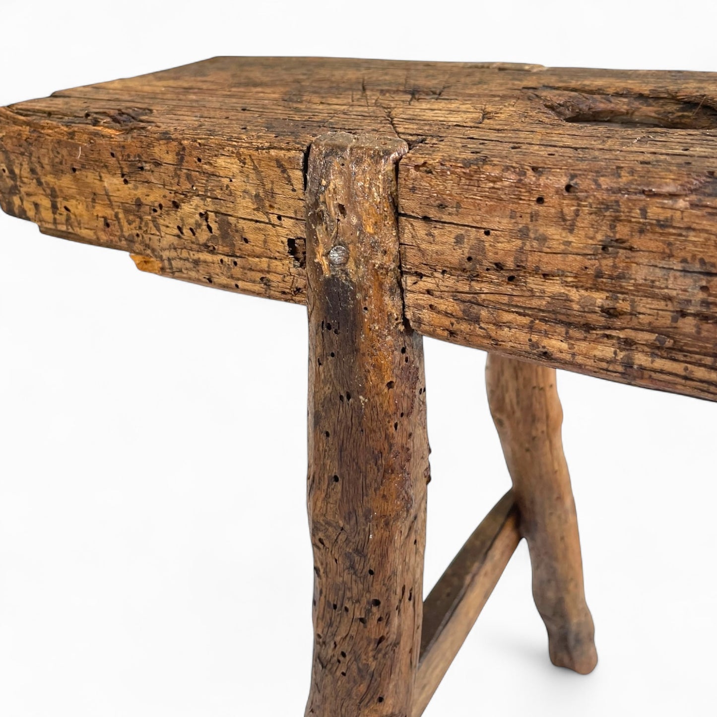 Antique rustic Sicilian bench