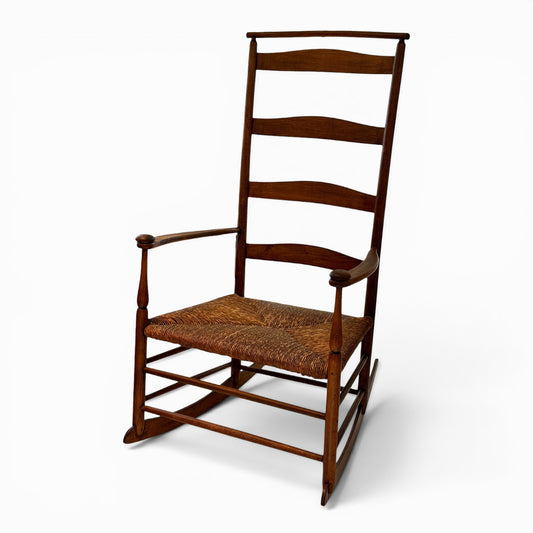 Antique Shaker Maple #6 rocking chair with rush seat