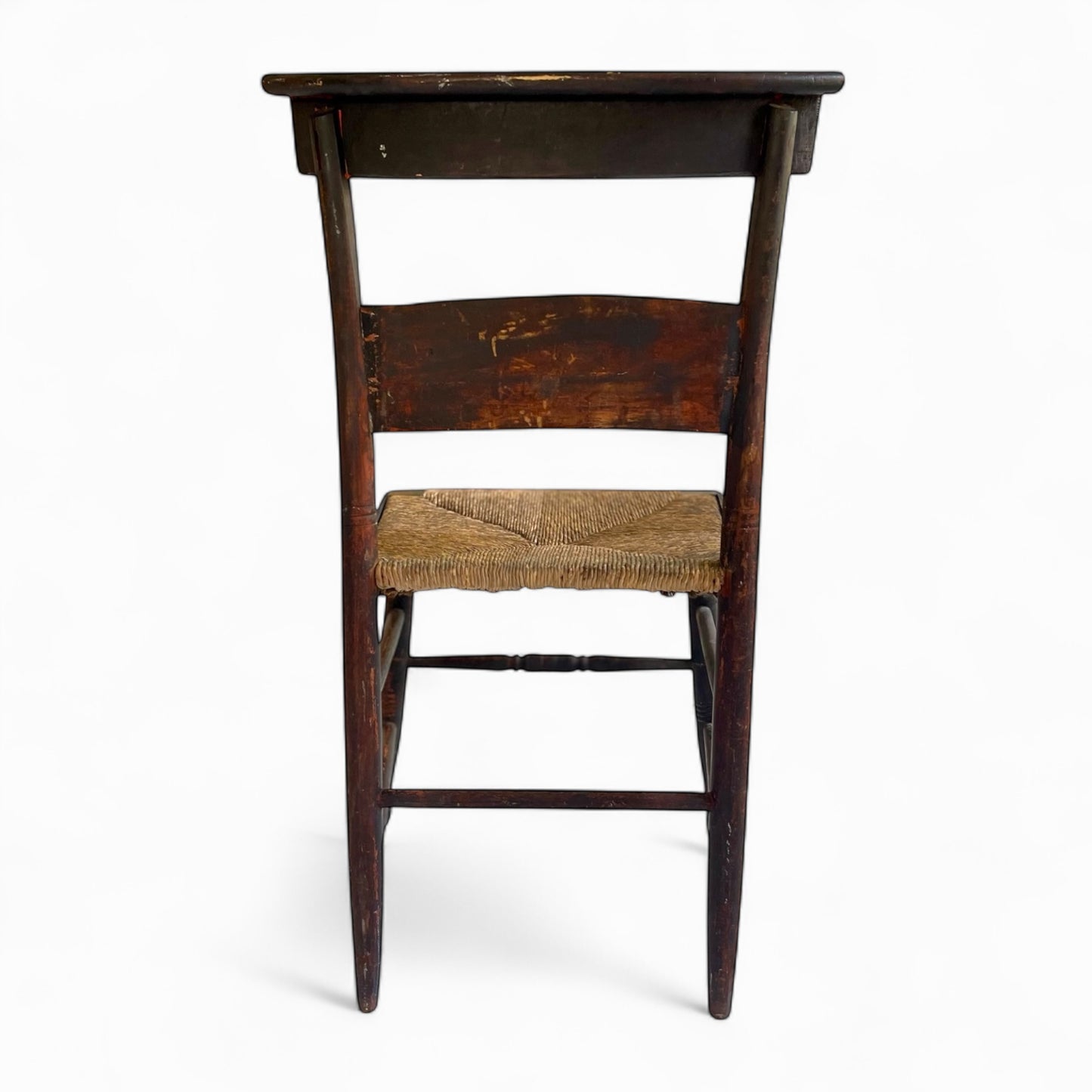 Antique Hitchcock style chair with rush seat