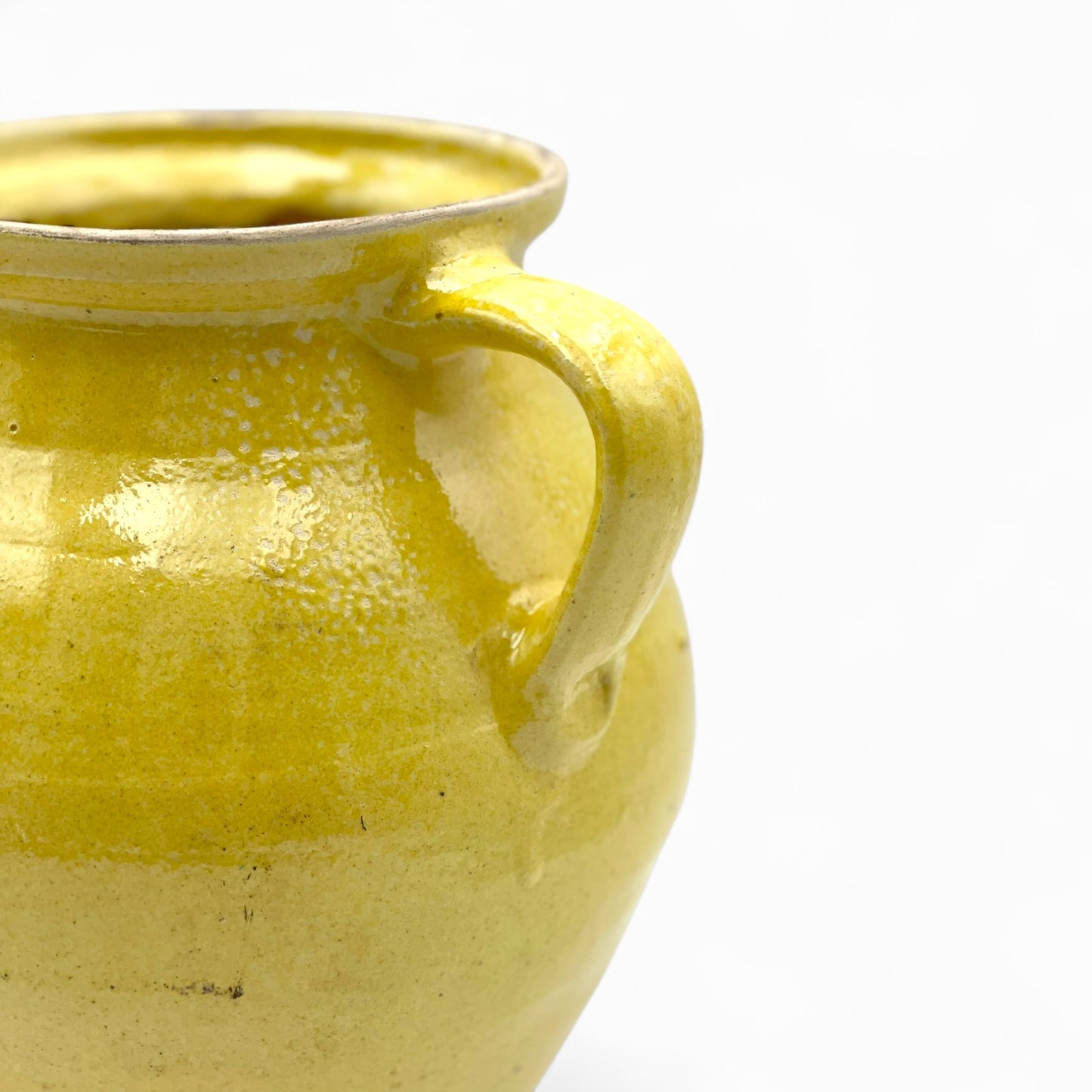 Handmade yellow glazed terracotta jug/urn