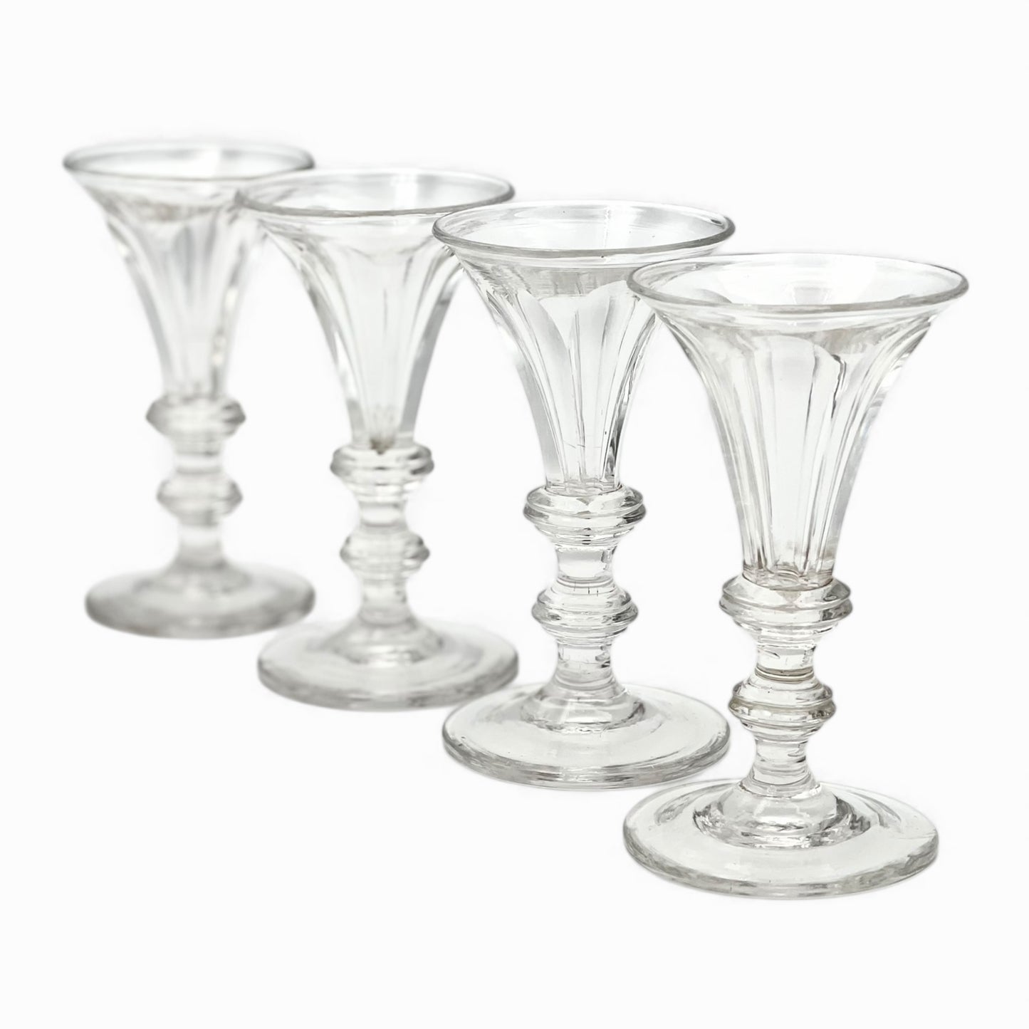 Set of 4 antique lead crystal glasses