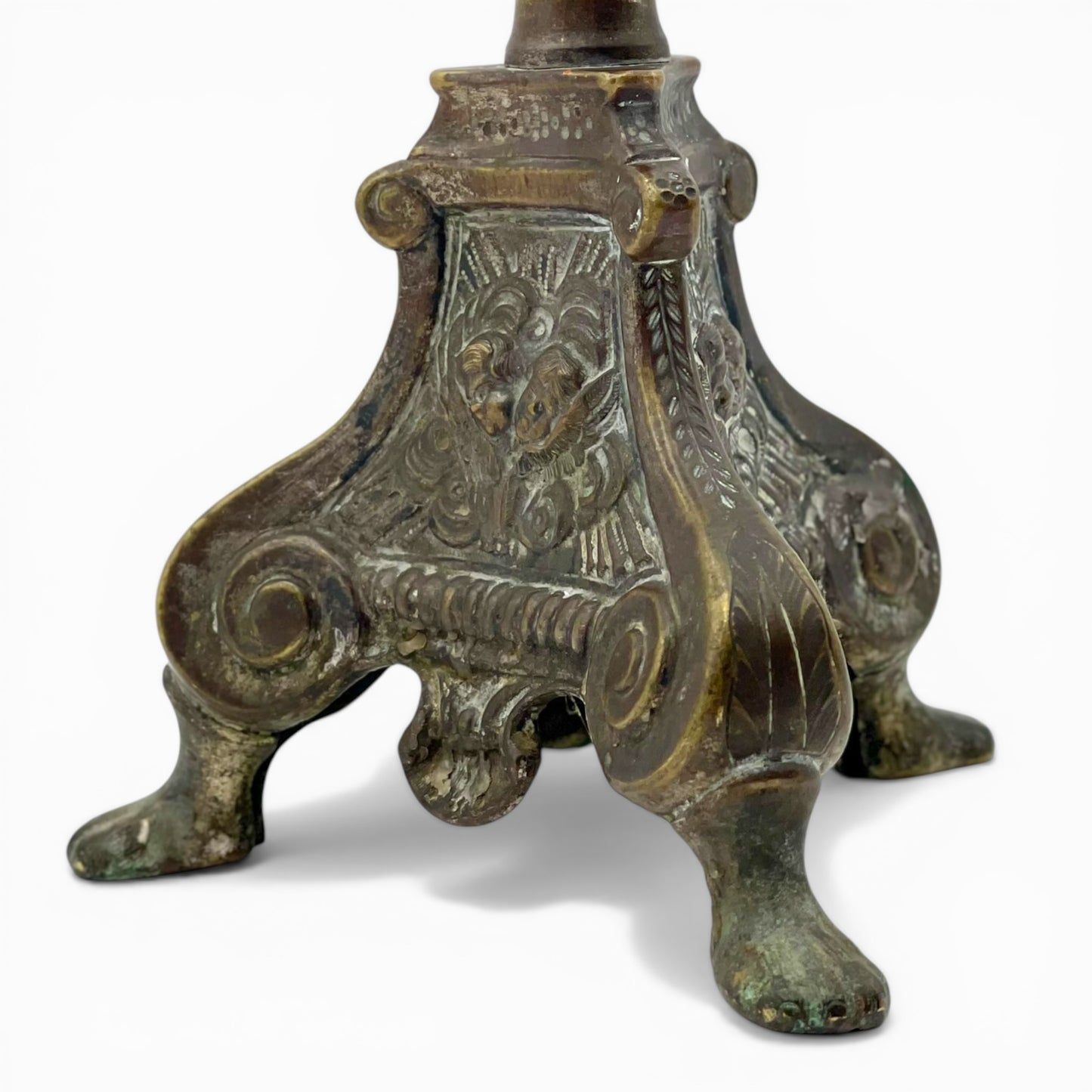 French Louis XV style bronze candle holder