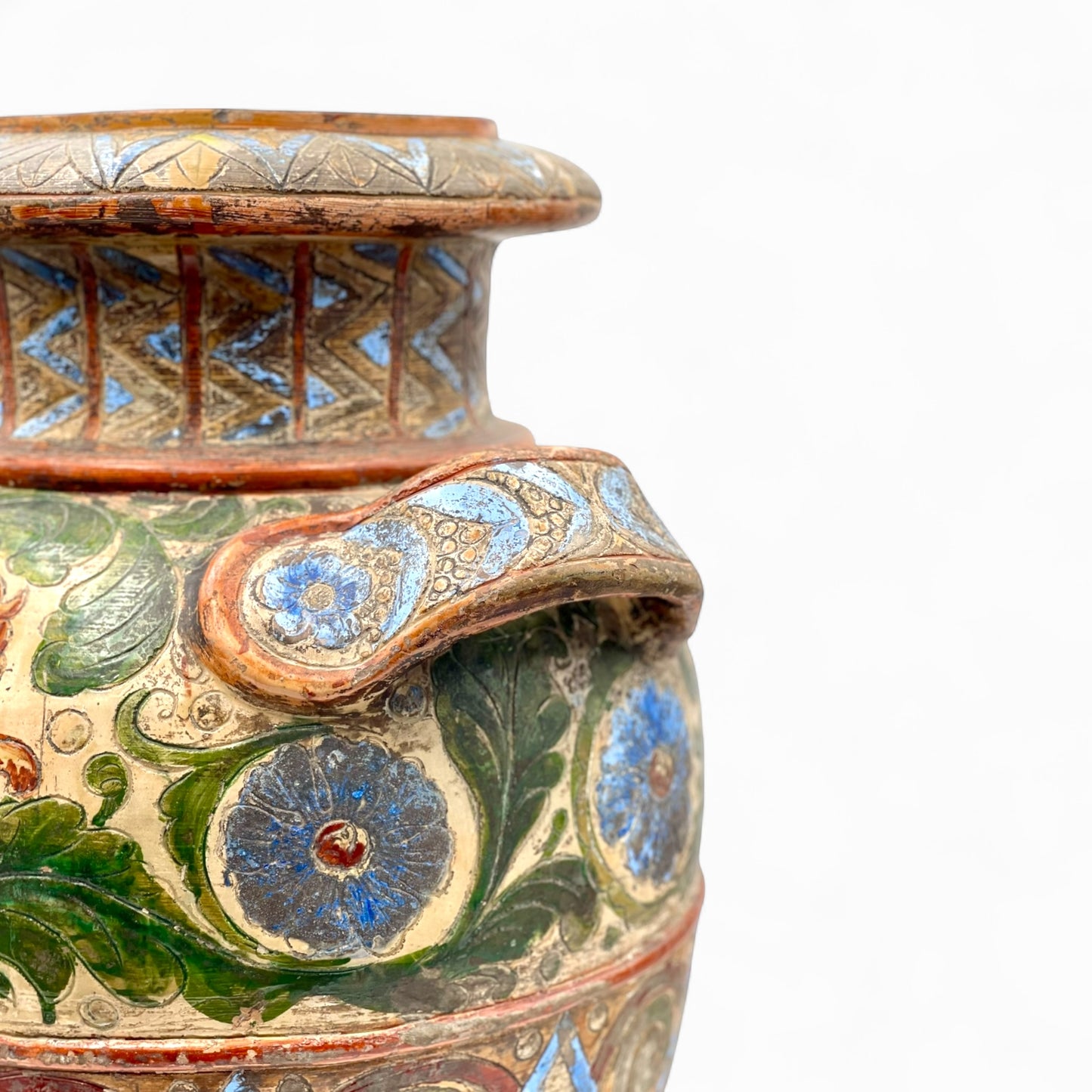 Large Sicilian Majolica terracotta vase