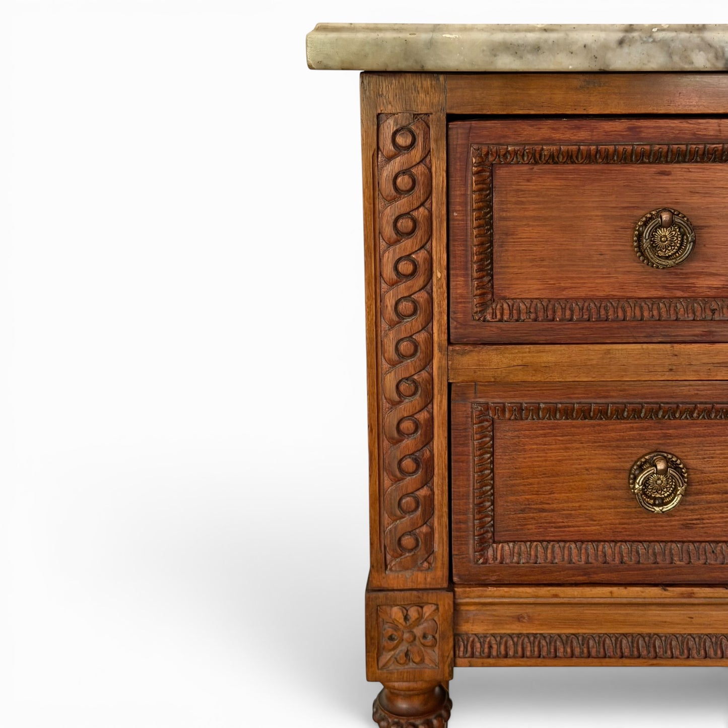 Vintage Louis XVI style marble top side table
