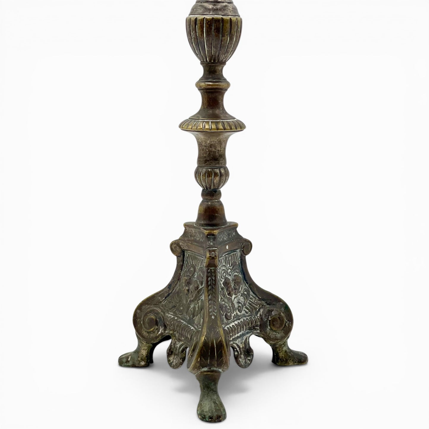 French Louis XV style bronze candle holder