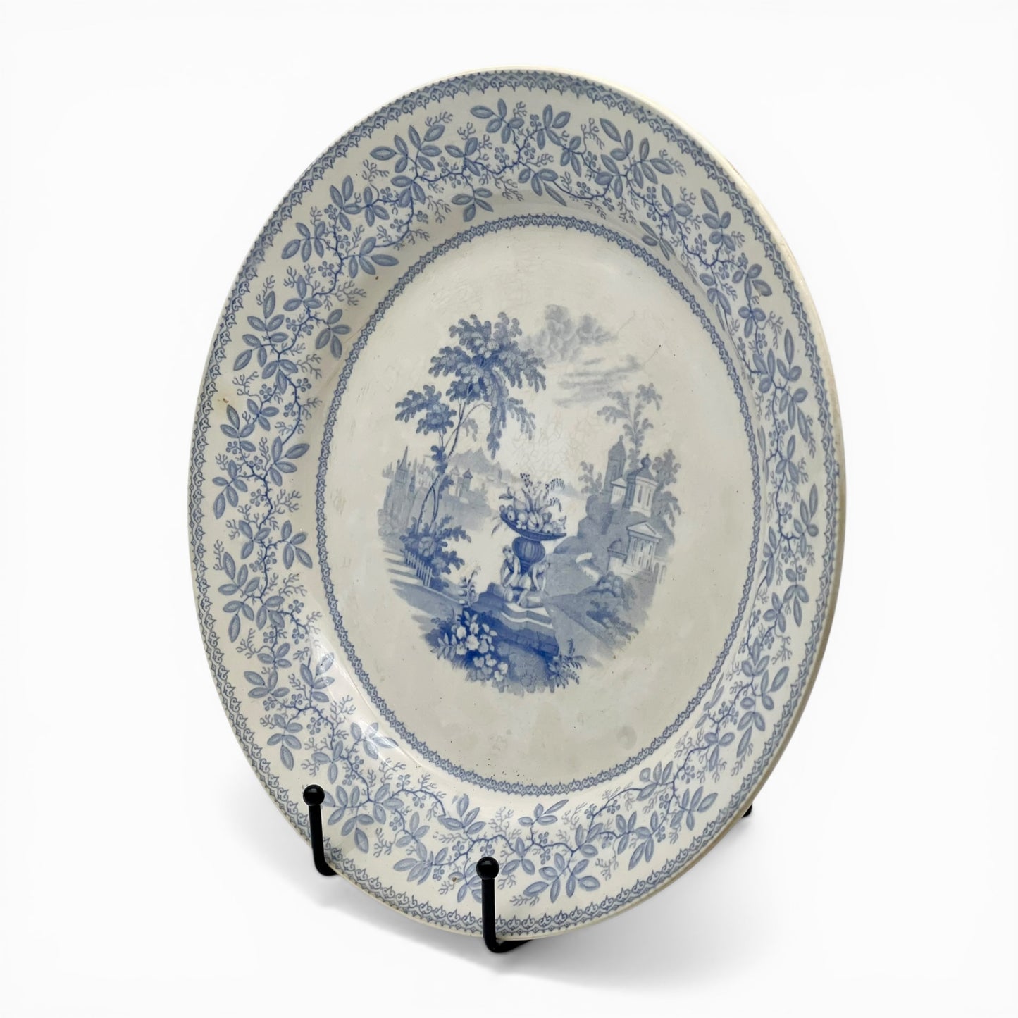 Antique English plate with landscape motifs