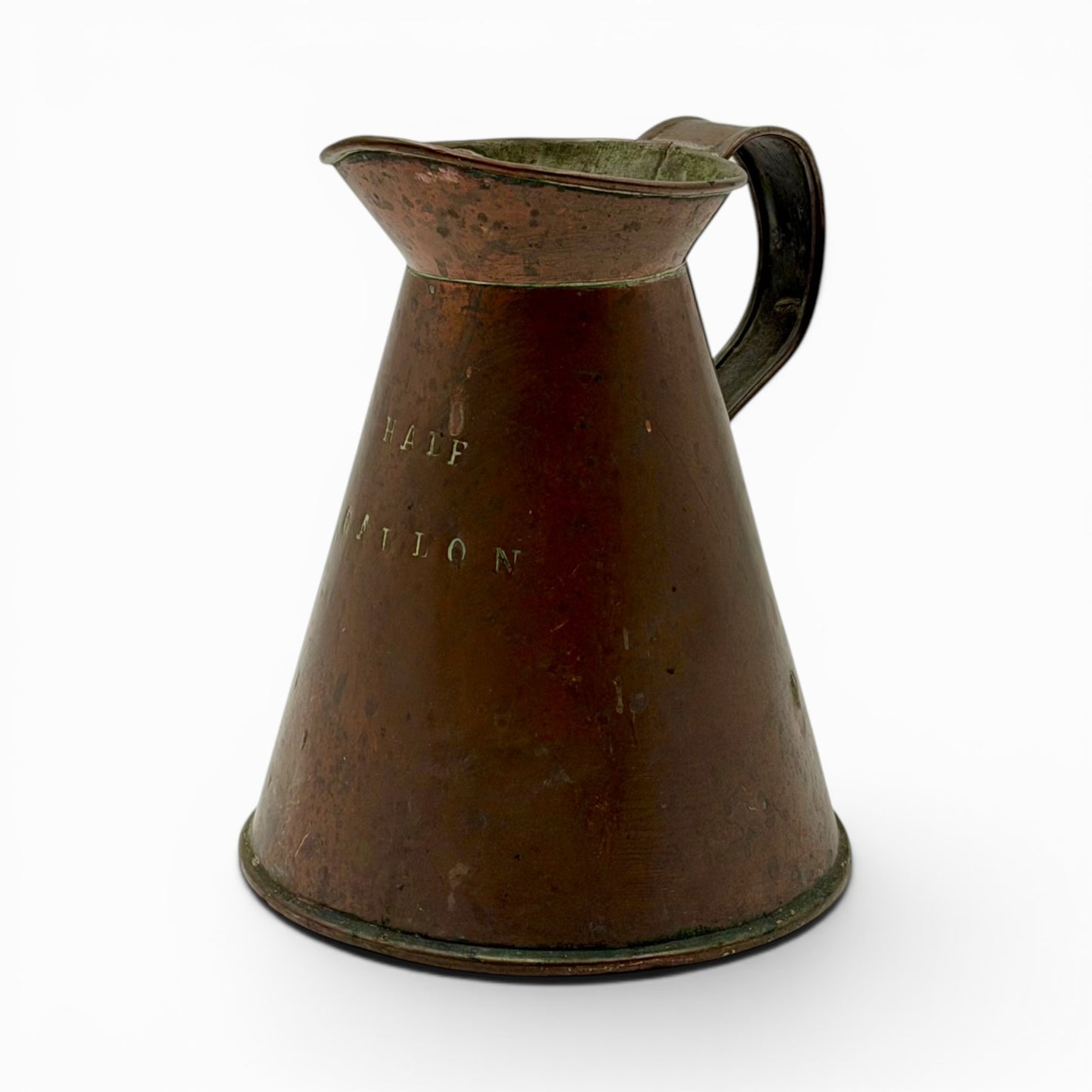 Antique copper half-gall on haystack pitcher