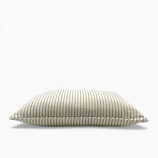 Pillow made with vintage Italian striped linen
