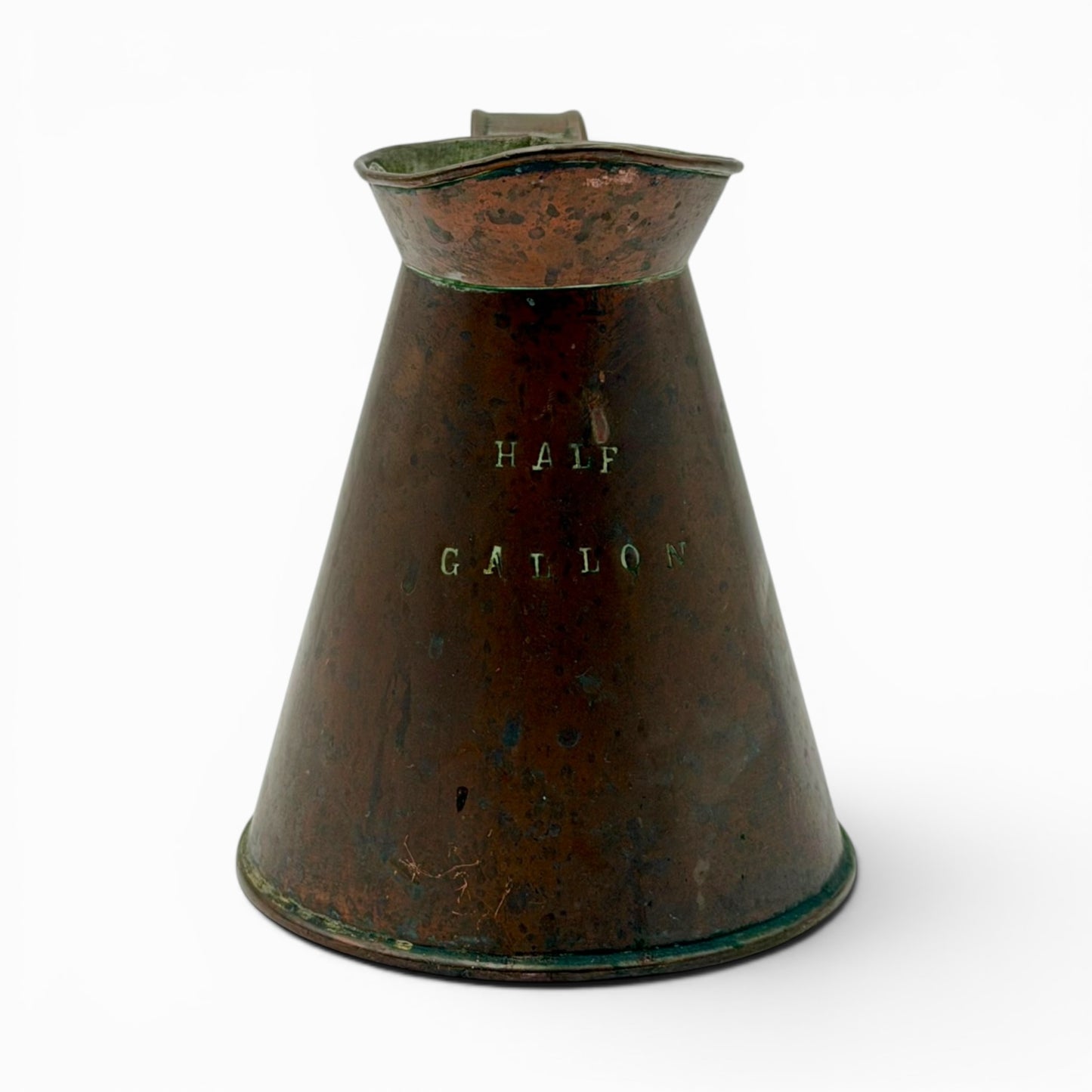 Antique copper half-gall on haystack pitcher