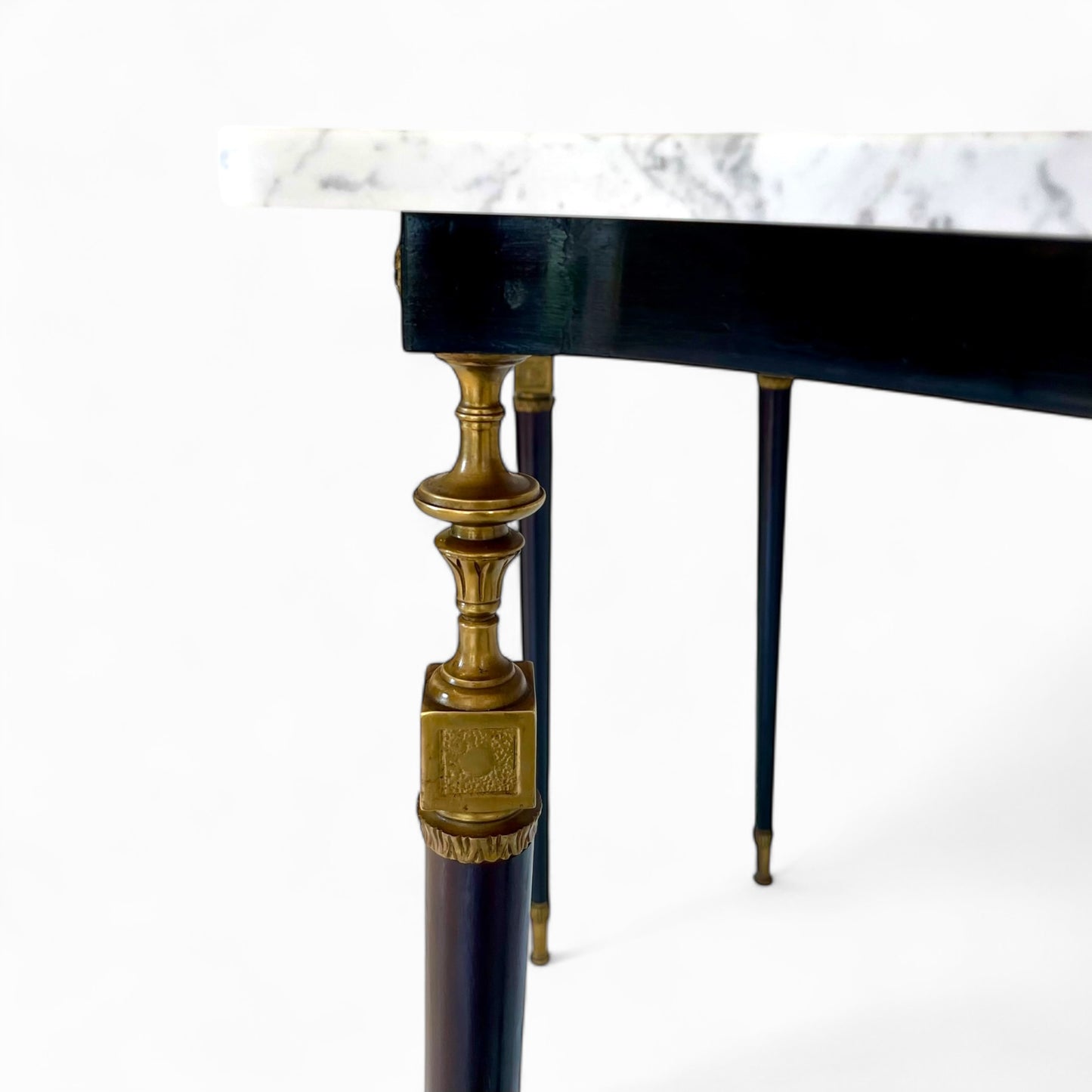 Vintage Italian console table with white Carrara marble top