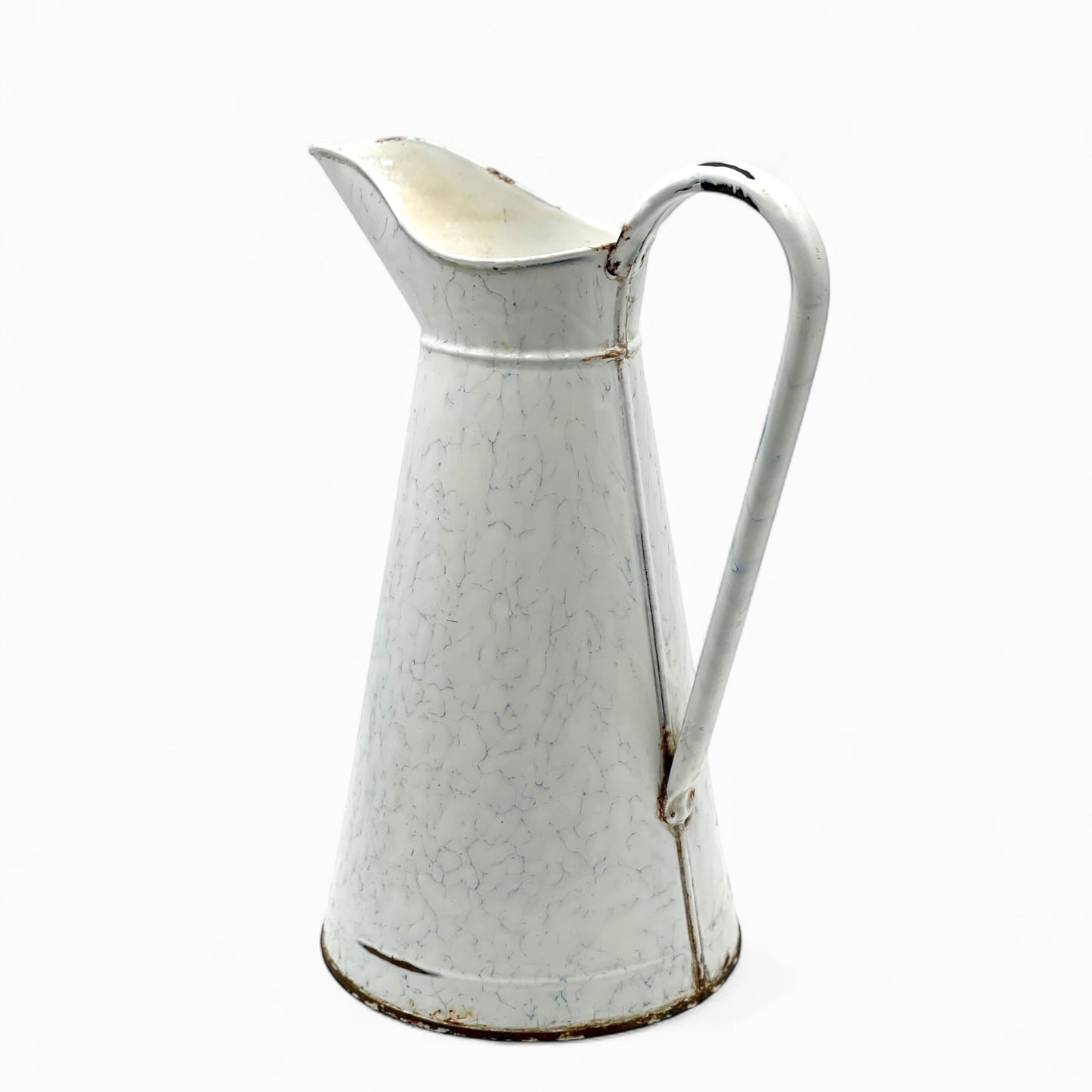 Vintage large French enamel pitcher
