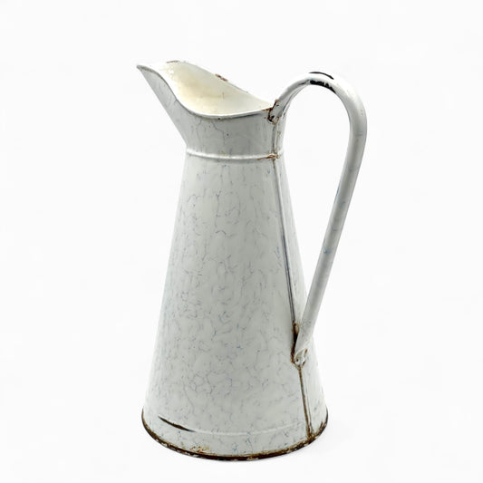 Vintage large French enamel pitcher