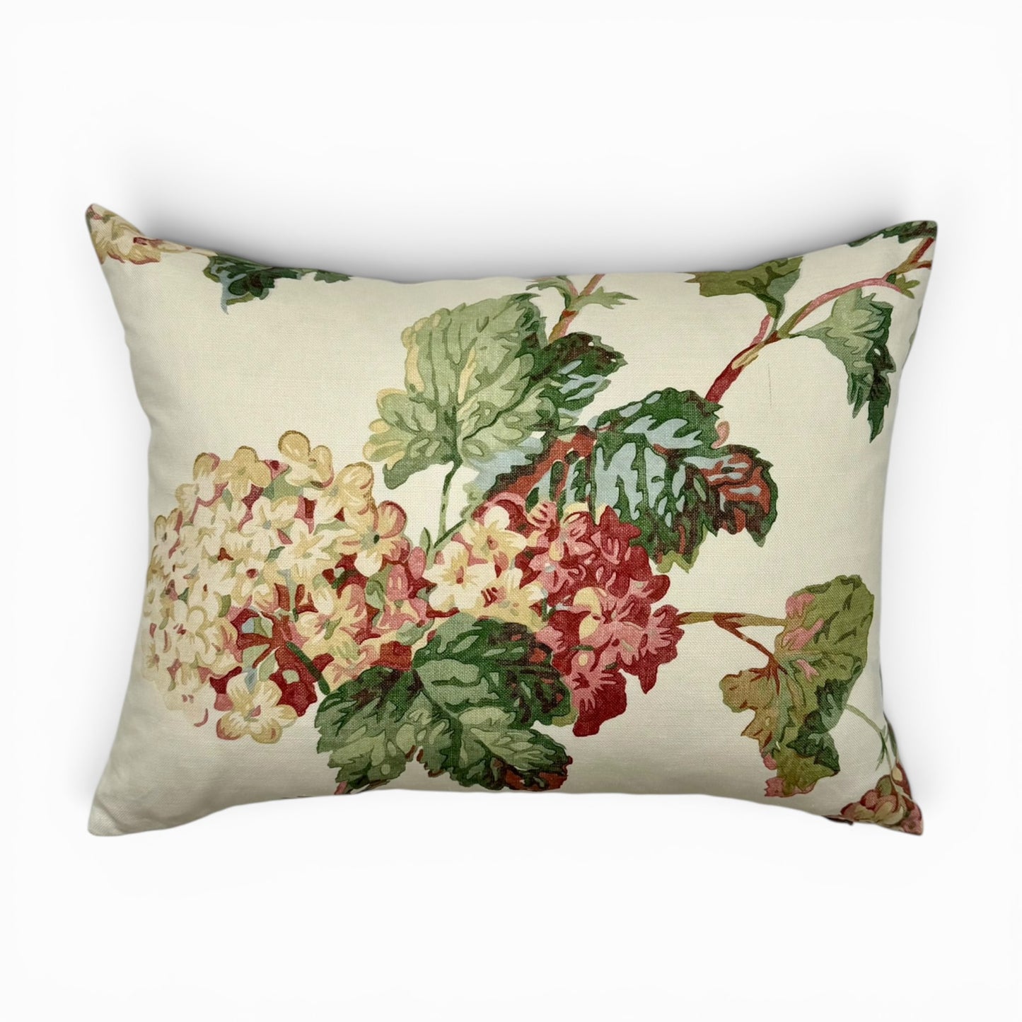 Pillow made with Anna French linen "Sussex Hydrangea"