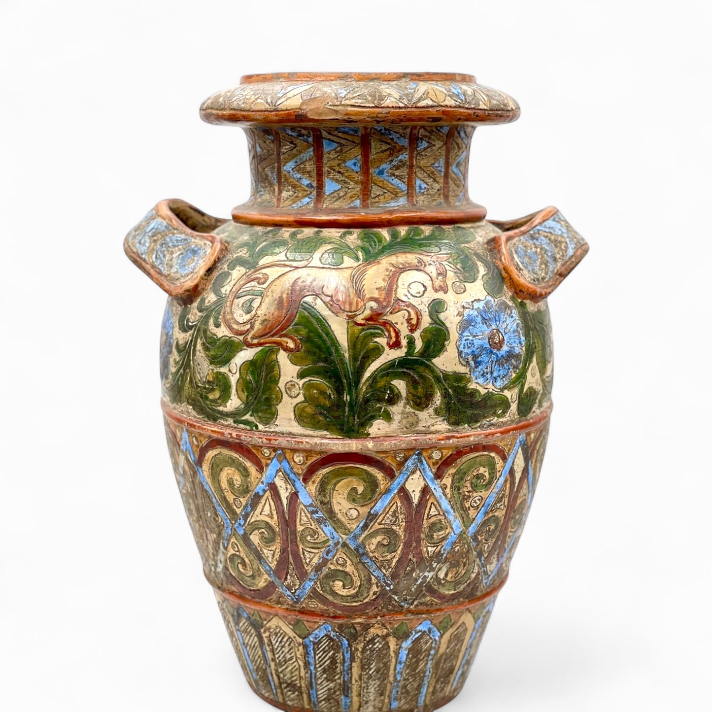 Large Sicilian Majolica terracotta vase