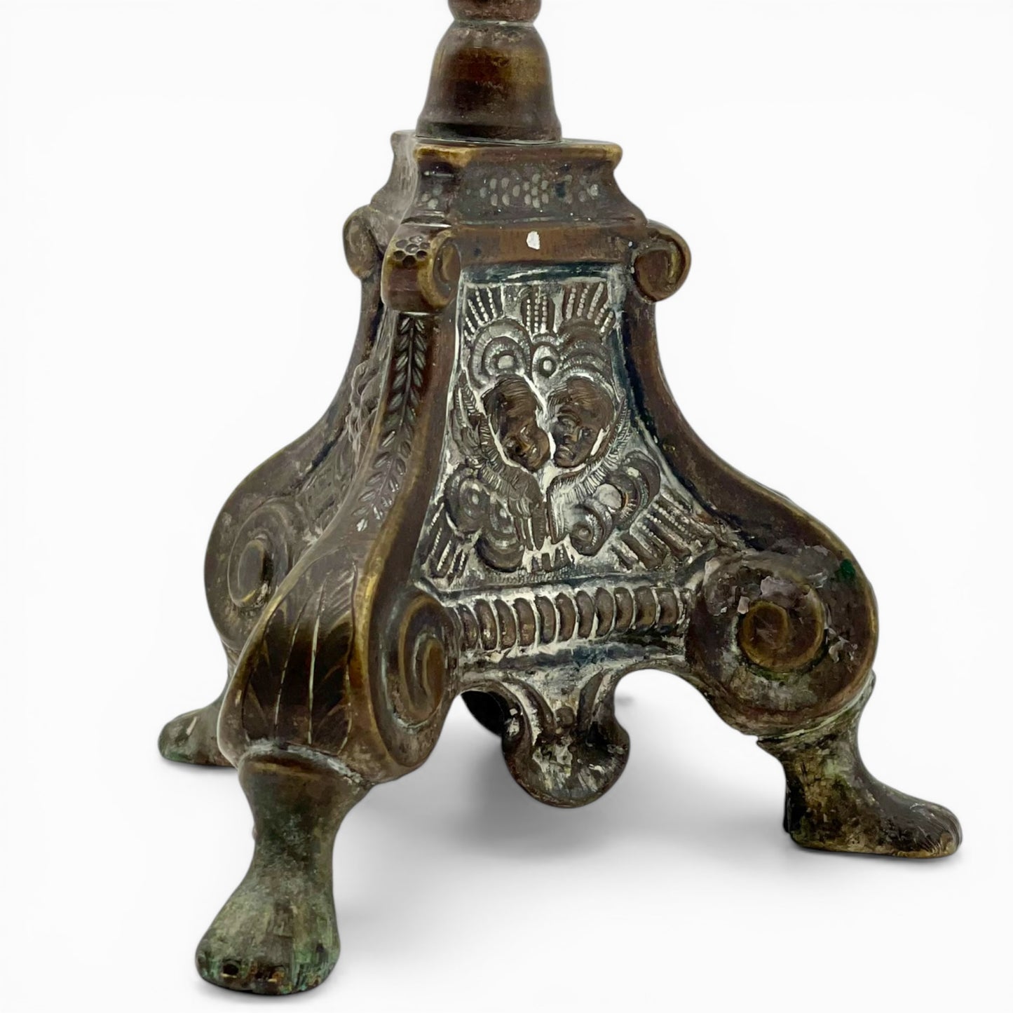French Louis XV style bronze candle holder