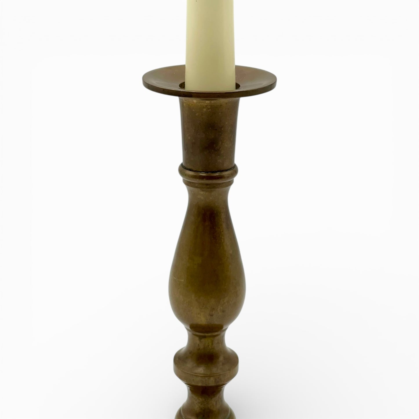 Vintage turned stem brass candlestick
