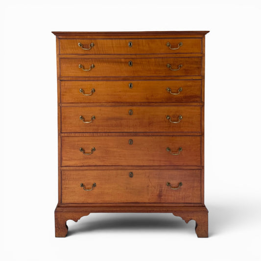 Antique American Federal cherry chest of drawer