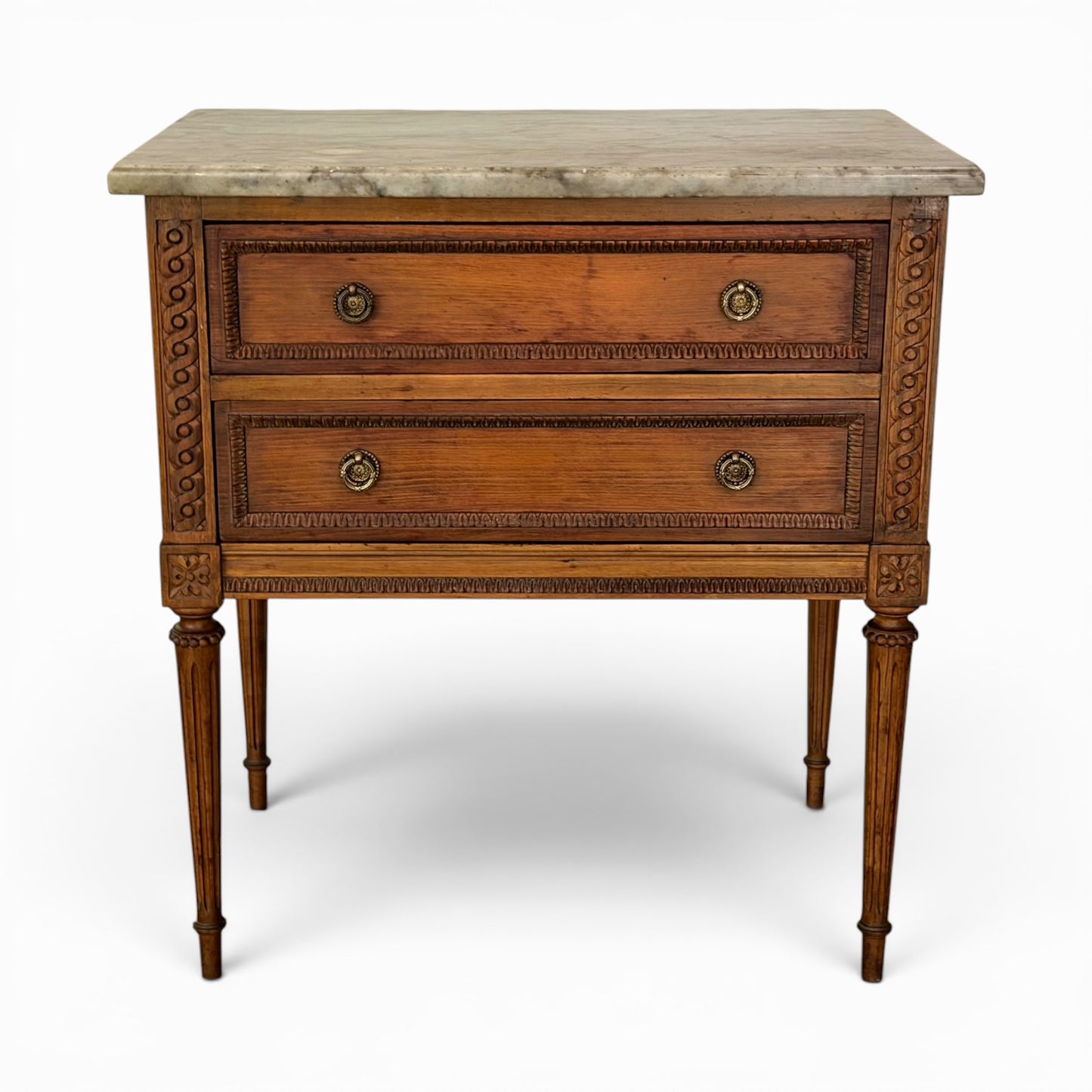 Vintage Louis XVI style marble top side table