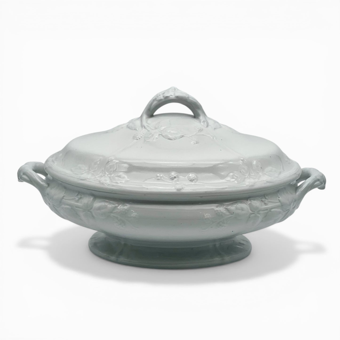 Antique white ironstone tureen