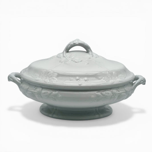 Antique white ironstone tureen