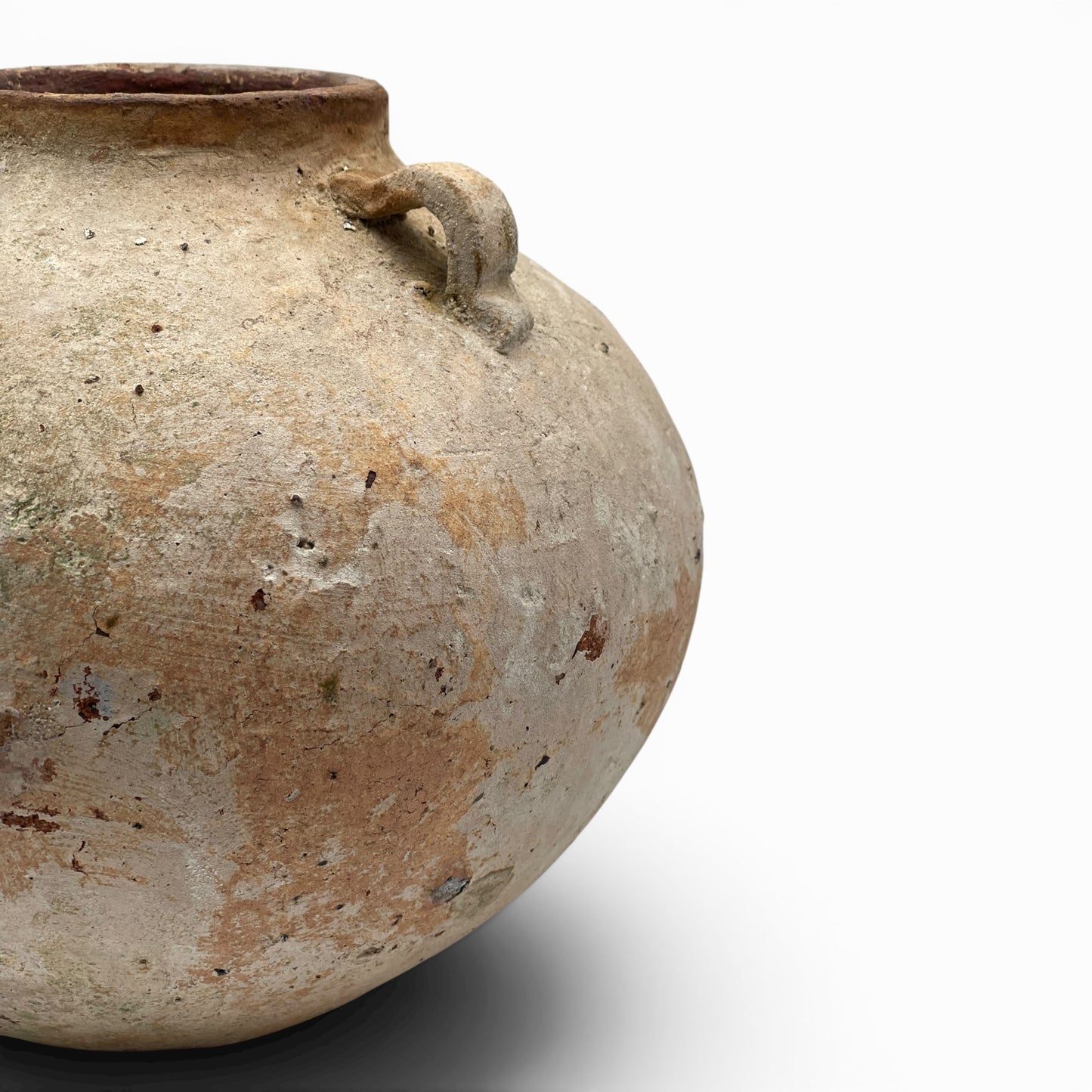 Handmade ceramic pot with 3 handles