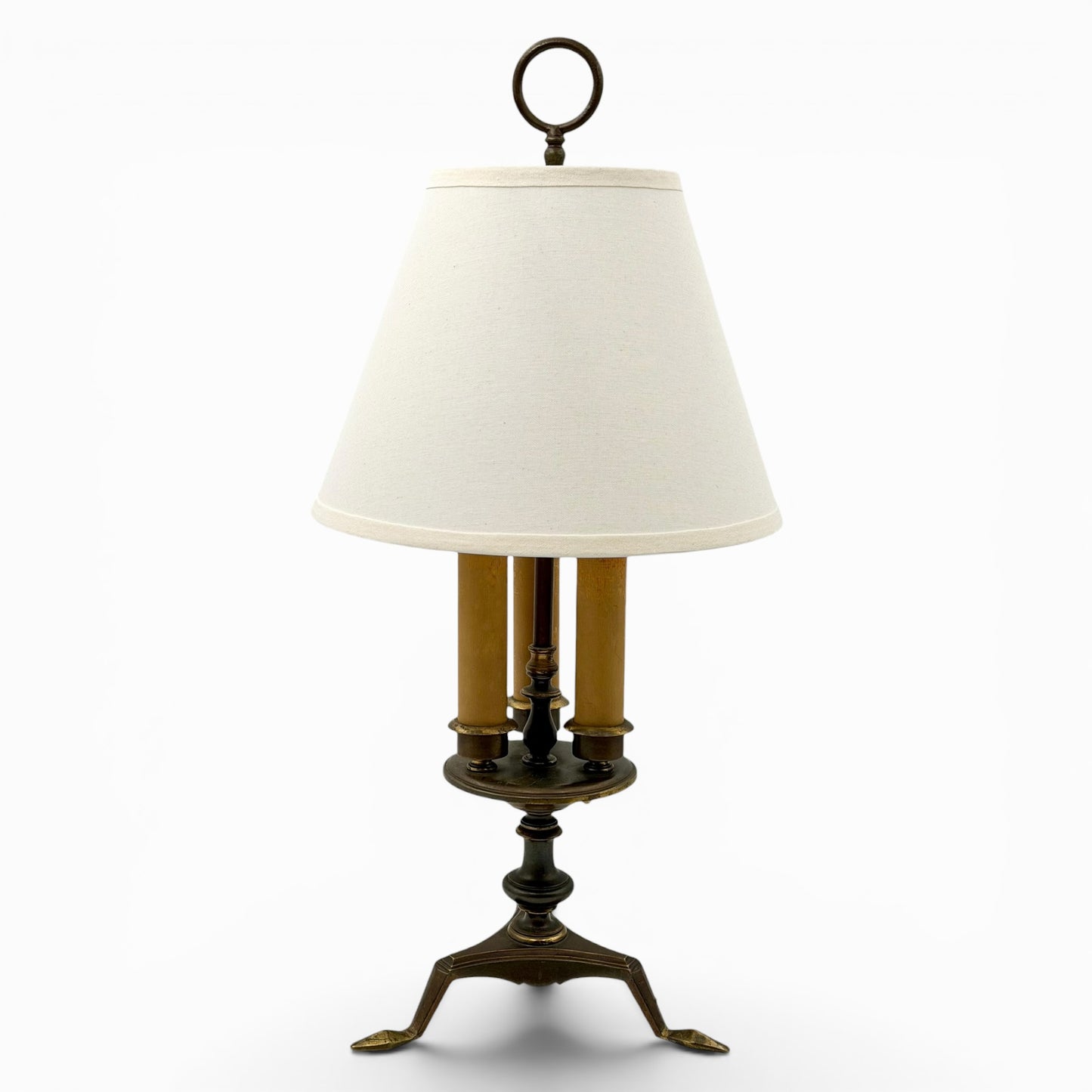 Antique French brass bouillote lamp