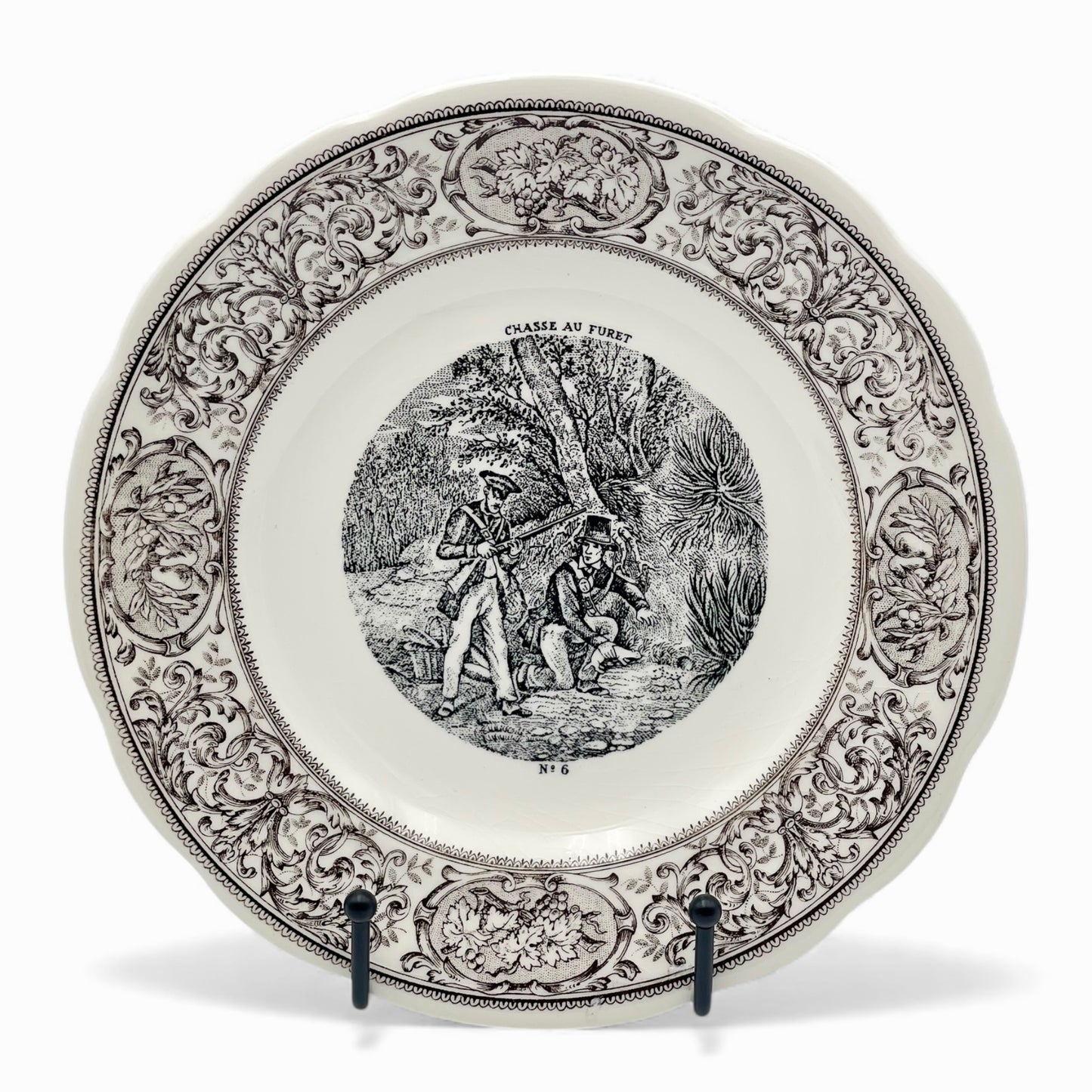 Set of six salad/dessert plates - Gien (France)