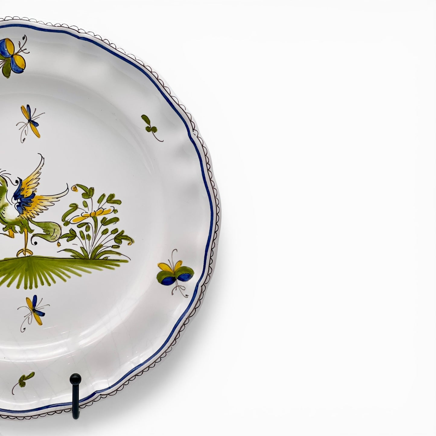 Hand-painted French faience decorative plate