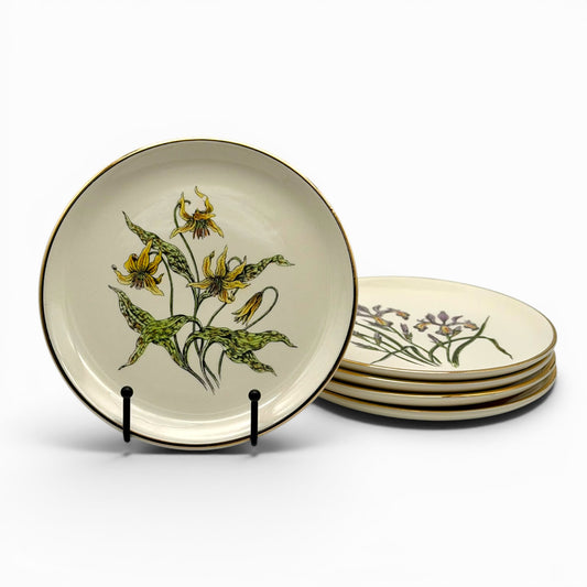 Vintage Delano Studios hand painted floral plates
