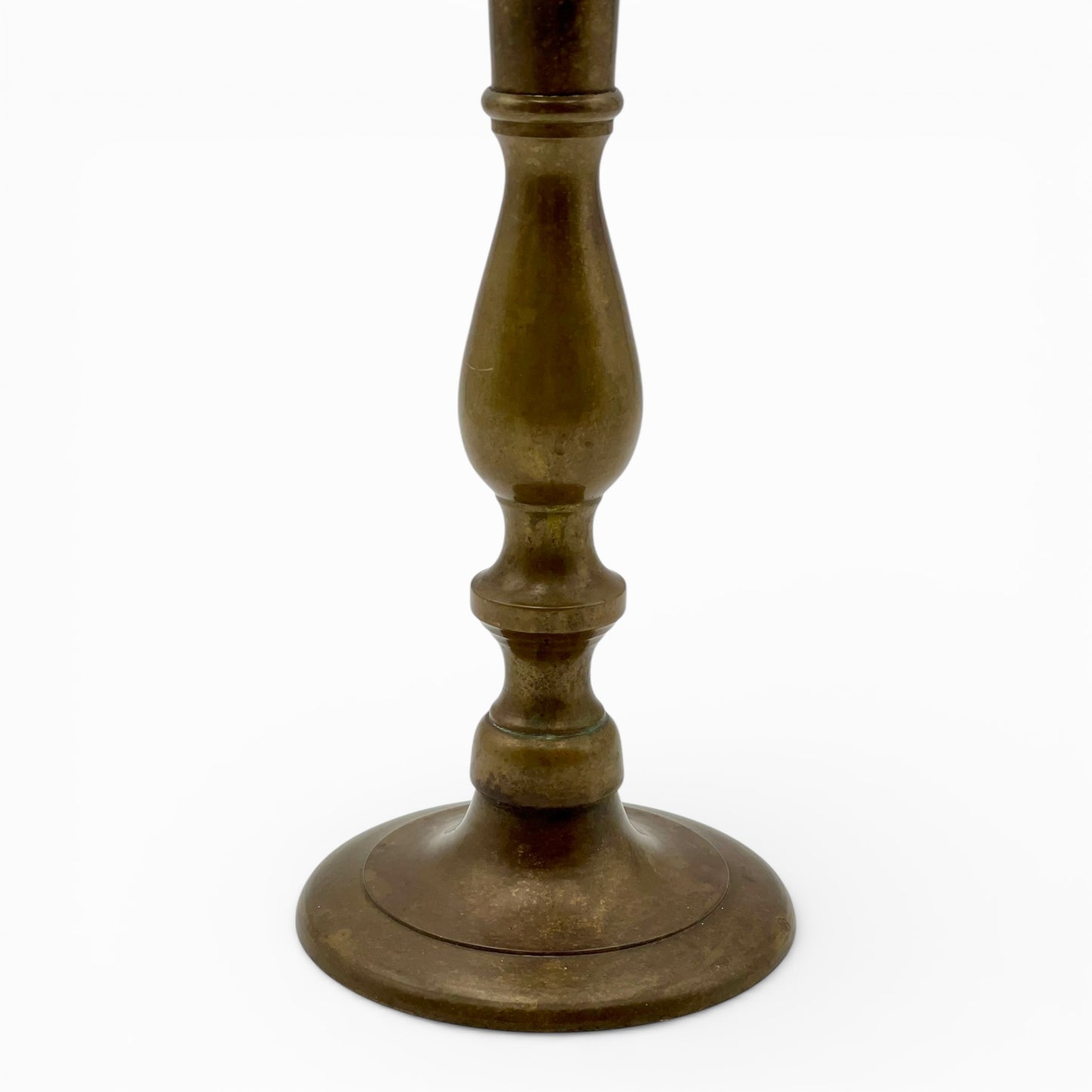 Vintage turned stem brass candlestick