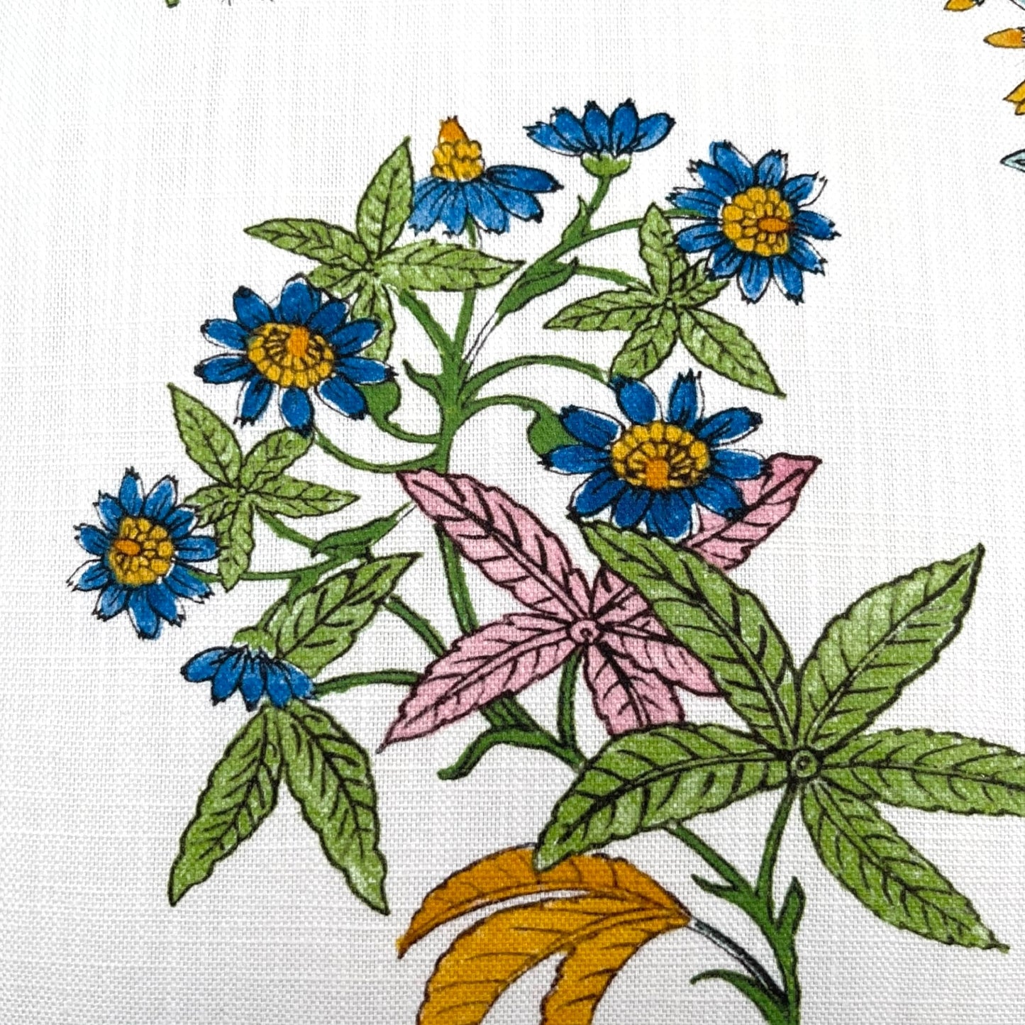 Pillow in woodland floral fabric by HARLEQUIN for Sophie Robinson