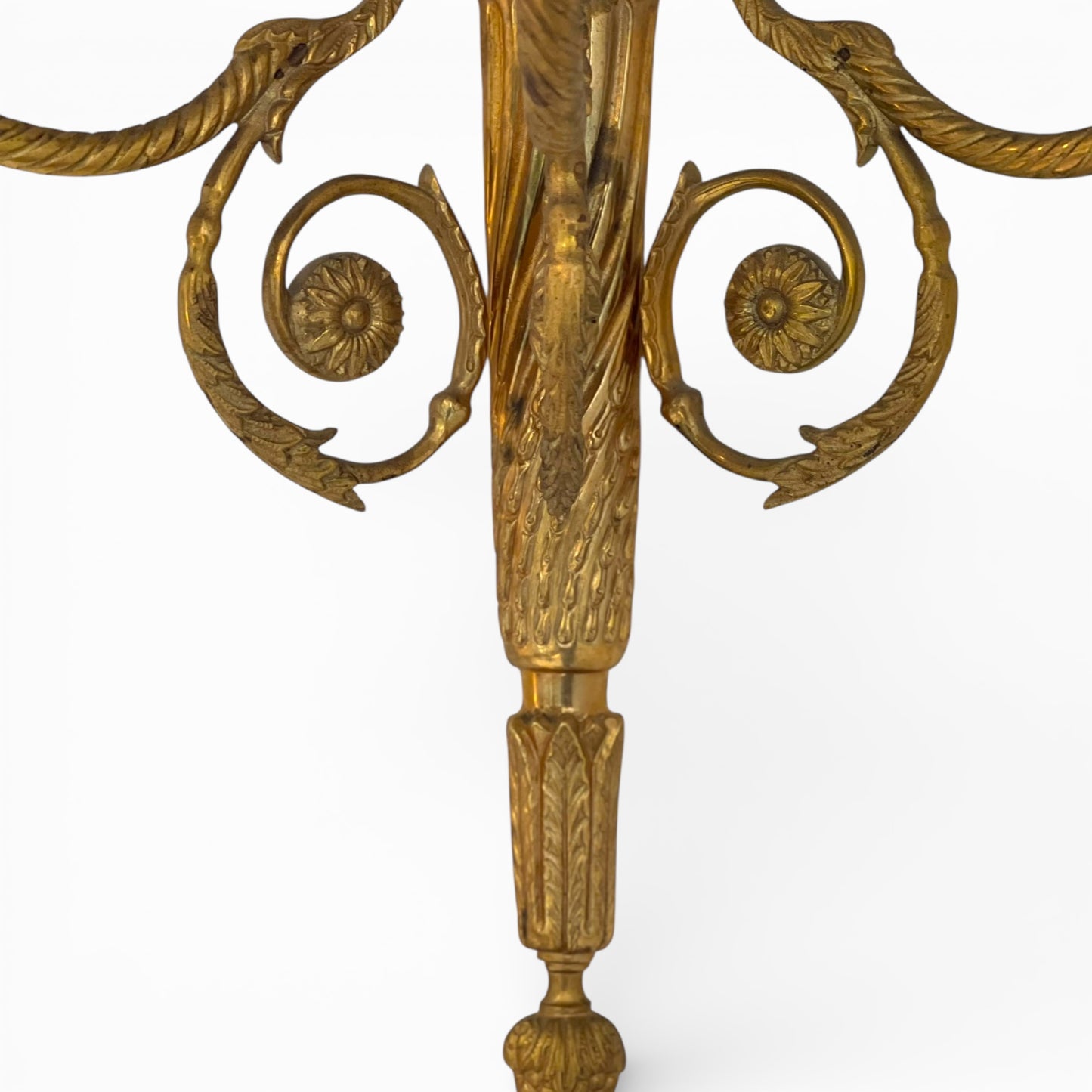 Pair of vintage French gilded bronze five-arm wall sconces