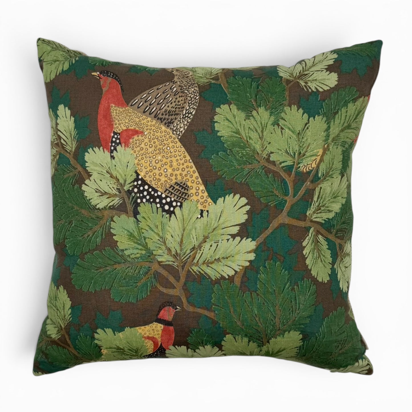 Pillow made with Schumacher “Covey Hedge” fabric