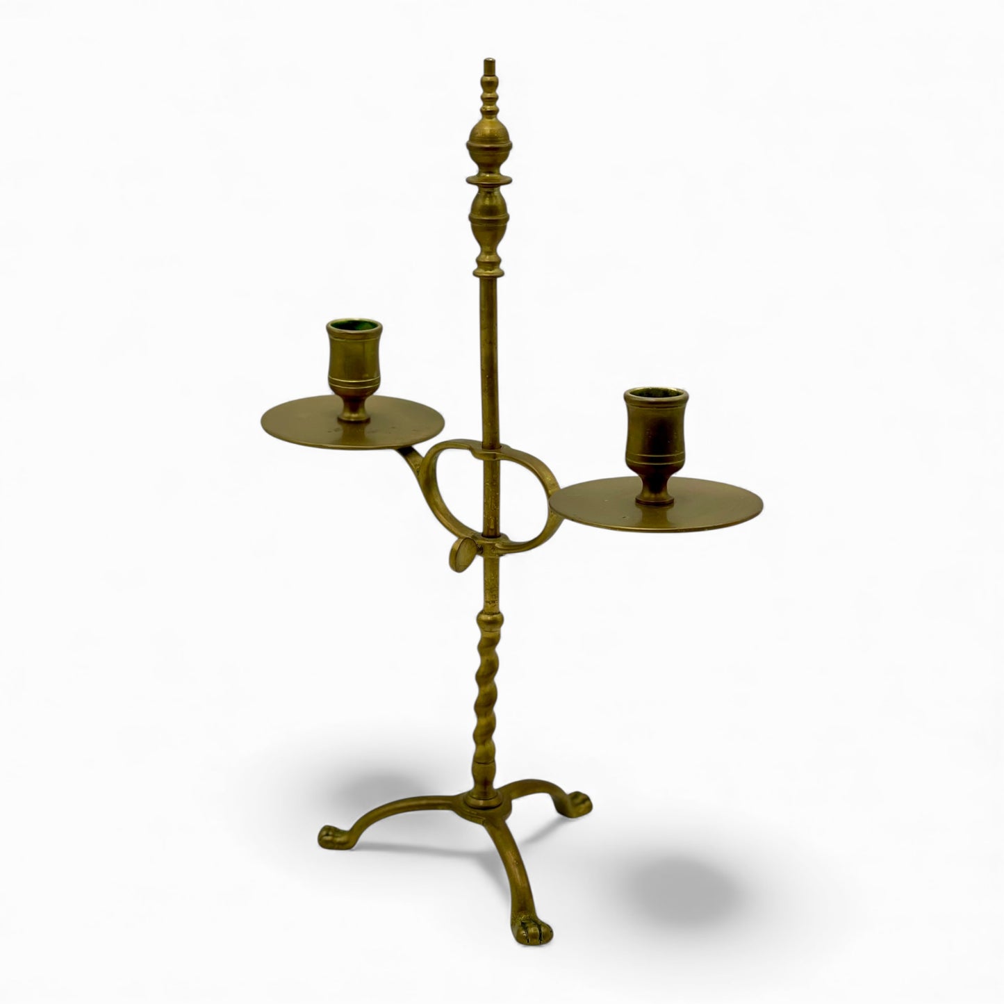 Vintage English adjustable brass candelabra