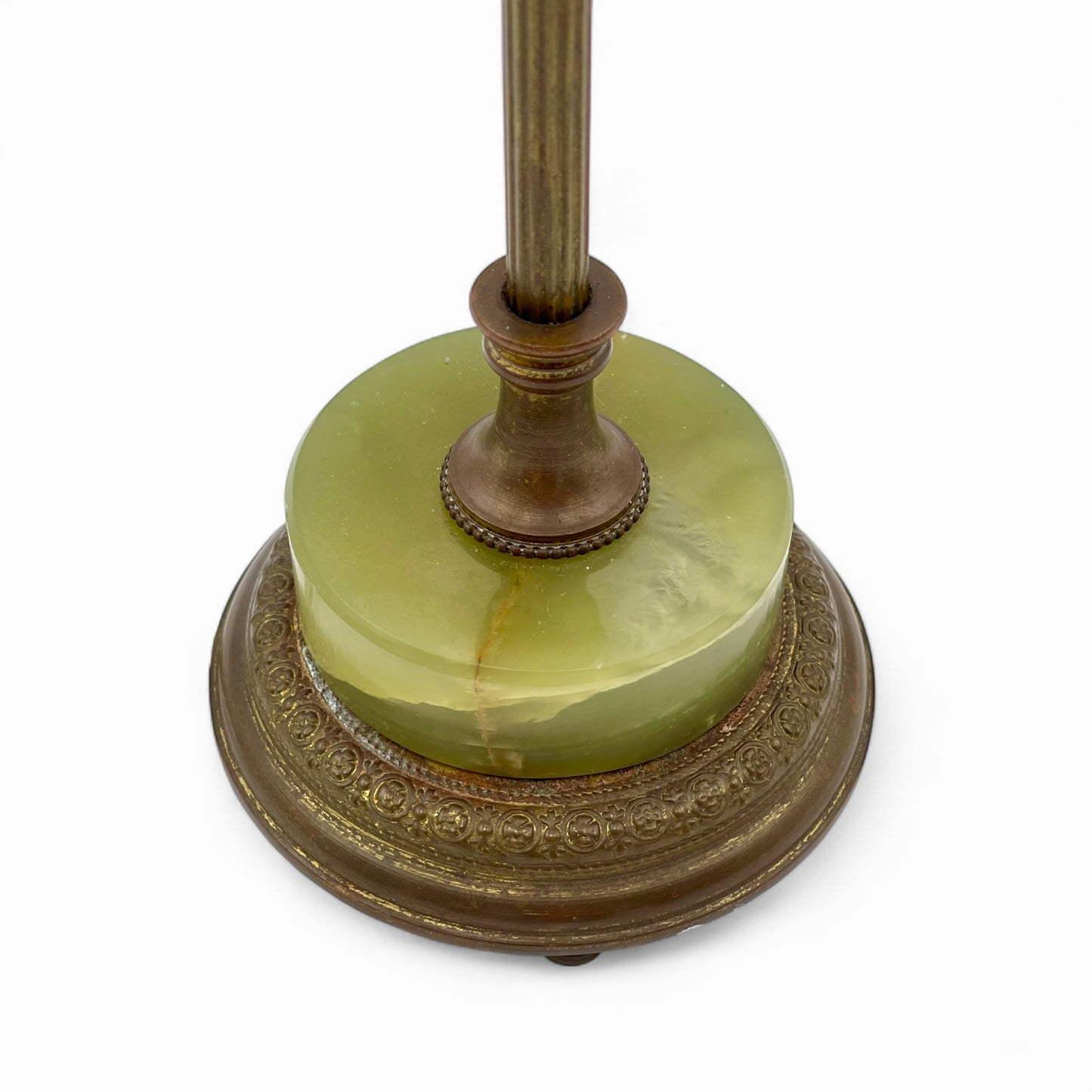 Antique small brass and albaster boudoir lamp