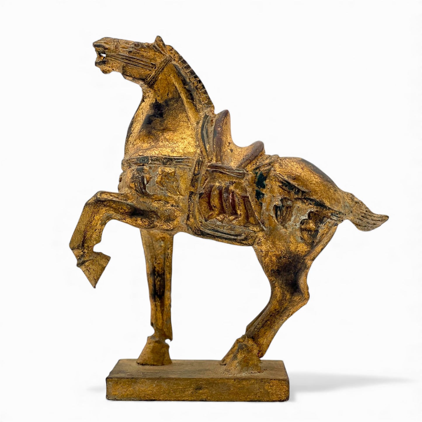 Vintage giltwood sculpture of a Tang Dynasty style horse