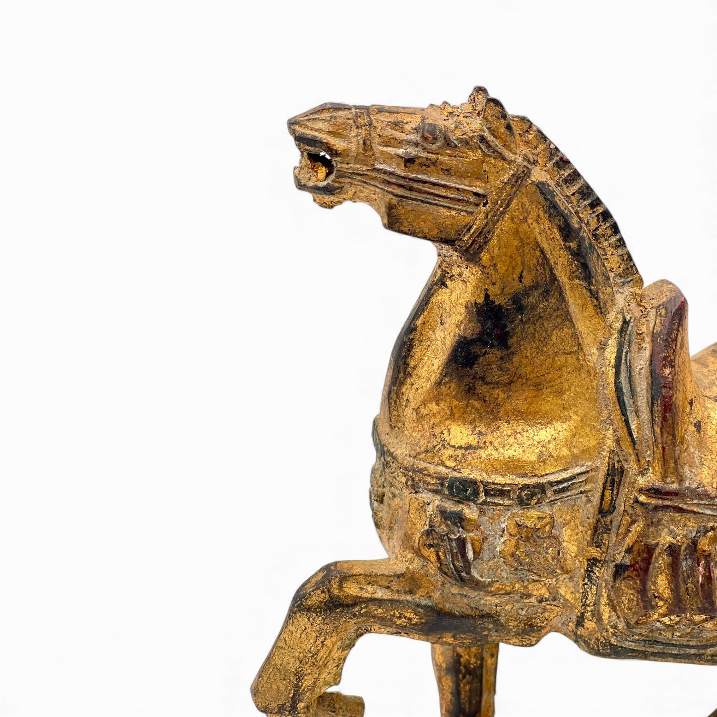 Vintage giltwood sculpture of a Tang Dynasty style horse
